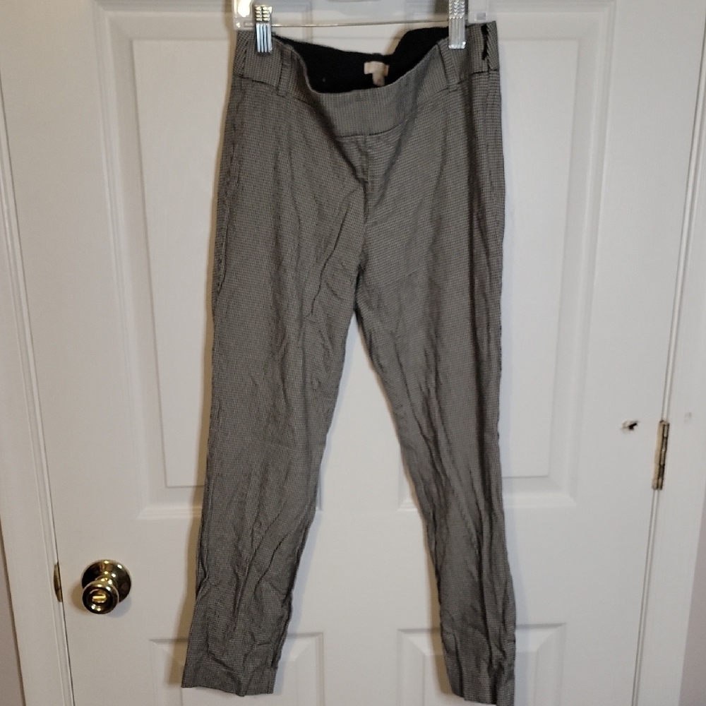 J. Crew 0 Black and White Houndstooth Pants